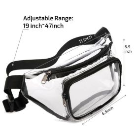 PVC Women Waist Fanny Pack Belt Bag Hip Bum Bag Clear Transparent Chest Pouch