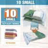 Vacuum Storage Bags, 10 Small Space Saver Vacuum Seal Bags, Space Bags, Vacuum Sealer Bags for Clothes with Travel Hand Pump (10S)