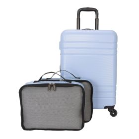 3-Piece ABS Hardside Luggage Set, Includes 20-in Carry-on Luggage and 2 Packing Cubes, Blue Water