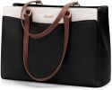 Laptop Tote Bag for Women, Work Bags Teacher Tote Bag, Waterproof Leather Computer Bag,