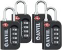 TSA Approved Luggage Lock - 4 Digit Combination, 10,000 Combinations, Easy-Read Password Window, Travel Lock for Suitcases, Backpacks