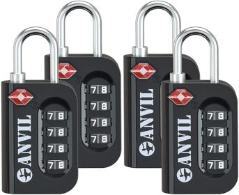 TSA Approved Luggage Lock - 4 Digit Combination, 10,000 Combinations, Easy-Read Password Window, Travel Lock for Suitcases, Backpacks