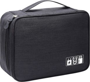 Electronics Organizer Travel Cable Organizer Bag for Electronics Accessories, Portable Tech Carring Large Storage Case for Charger, Cord, Power Bank