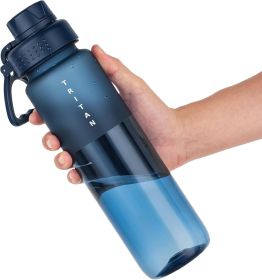 32oz Frosted Clear Water Bottle, BPA-Free Tritan Plastic Reusable Water Bottle with Fast-Flow Spout Lid