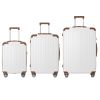 Brown 3-Piece Premium ABS Luggage Set-20", 24", and 28" Suitcases with Multi-Position Handle, Silent Spinner Wheels, and TSA-Approved Lock-Durable