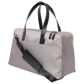 18" Carry on Adjustable Strap Weekender Duffel with Luggage Pass Through, Taupe