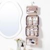 NISHEL Travel Toiletry Bag for women, Portable Hanging Organizer for Travel-Sized Shampoo, Conditioner, Brushes Set, Makeup Accessories, Medium Size