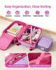 Kids Luggage Set, 5 Piece, 18 Inch Hardside Rolling Wheels Suitcase with Backpack & U-shape Pillow, Unicorn Kids Carry on Luggage Set