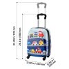 Kids Luggage Set, 5 Piece, 18 Inch Hardside Rolling Wheels Suitcase with Backpack & U-shape Pillow, Truck Kids Carry on Luggage Set