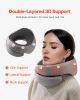 Travel Pillow, Double-Layered 3D Support Neck Pillow for Traveling, 360° Flexible Rotation Upgraded Memory Foam Travel Neck Pillow with Eye Mask