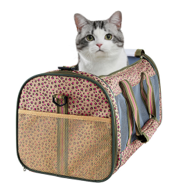 GOOPAWS Soft-Sided Airline-Approved Travel Dog & Cat Carrier (Color: Orange Cheetah, size: 19 x 11 x 11 inches)