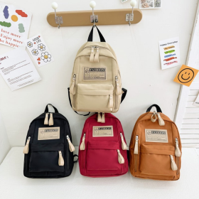 Preschool Children Lightweight And Portable Compact Canvas Backpack (Color: black, size: Average Size (3-8Y))