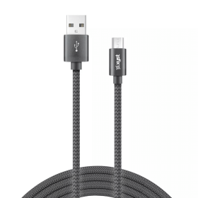 Charge and Sync USB to Micro USB Braided Cable (Color: black, size: 10)