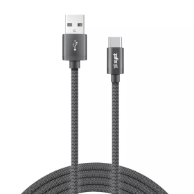 Charge and Sync USB to USB-C Braided Cable (Color: black, size: 10)