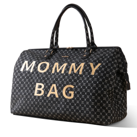 Weekender Mommy Bag Travel Duffle (MACYS) (Color: Black Classic)