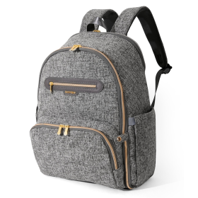 Tweed Luxe Diaper Backpack (Color: Grey)