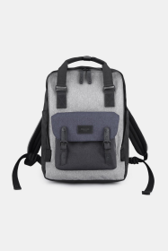 Himawari Waterproof Canvas Backpack Bag with Handles (Color: Grey, size: One size)