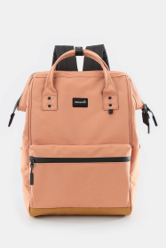 Himawari Waterproof Canvas Travel Backpack Bag with USB Port (Color: Coral, size: One size)