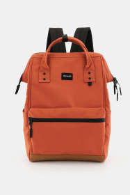 Himawari Waterproof Canvas Travel Backpack Bag with USB Port (Color: Orange, size: One size)