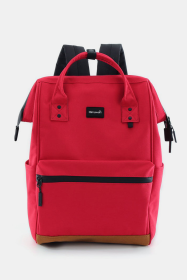 Himawari Waterproof Canvas Travel Backpack Bag with USB Port (Color: Red, size: One size)