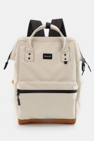 Himawari Waterproof Canvas Travel Backpack Bag with USB Port (Color: Ivory, size: One size)