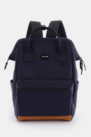 Himawari Waterproof Canvas Travel Backpack Bag with USB Port (Color: navy, size: One size)