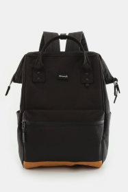 Himawari Waterproof Canvas Travel Backpack Bag with USB Port (Color: black, size: One size)