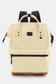 Himawari Waterproof Canvas Travel Backpack Bag with USB Port (Color: Cream, size: One size)
