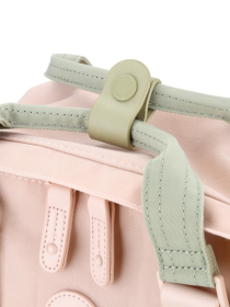 Himawari Contrast Waterproof Canvas Backpack Bag with Round Label (Color: Lavender, size: One size)