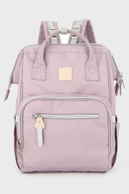 Himawari Waterproof Canvas Backpack Bag with Side Pockets (Color: Lavender, size: One size)