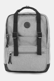 Himawari Waterproof Canvas Backpack Bag with Side Pockets (Color: Gray, size: One size)