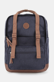 Himawari Waterproof Canvas Backpack Bag with Side Pockets (Color: navy, size: One size)