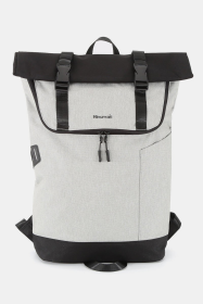 Himawari Contrast Waterproof Canvas Backpack Bag (Color: Light Gray, size: One size)
