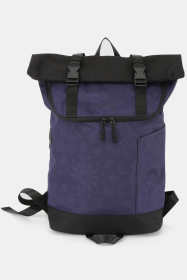 Himawari Contrast Waterproof Canvas Backpack Bag (Color: navy, size: One size)