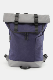 Himawari Contrast Waterproof Canvas Backpack Bag (Color: Gray, size: One size)