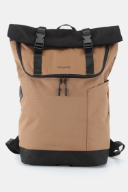 Himawari Contrast Waterproof Canvas Backpack Bag (Color: Mocha, size: One size)