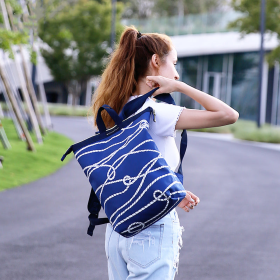 Envirosax Backpack (Color: White Blue)