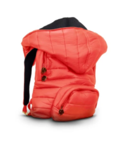 Puffer Series - Hooded Backpack - Water-repellent (Color: Carrot)