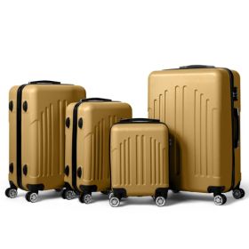 Vertical Striped Four In One Suitcase (Option: Yellow)