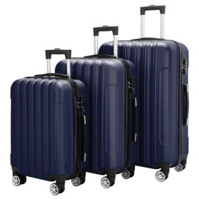 Vertical 3-in-1 Spinner Wheel With Handle Trolley Case 20in 24in 28in ABS Aluminum Alloy Trolley Classic Color - Navy Blue (Option: Navy blue)