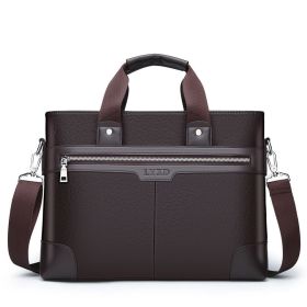 Men's Bag Briefcase Europe And America Men's Business Commuting Handbag Single Shoulder Crossbody Bag Cross Style Computer Bag (Color: brown)