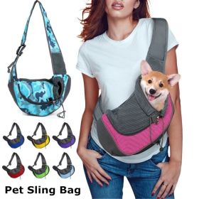 Pet Puppy Carrier S/L Outdoor Travel Dog Shoulder Bag Mesh Oxford Single Comfort Sling Handbag Tote Pouch (Color: green, size: S)