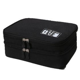 Waterproof Multi-Function Digital Package Headphone Storage Box Cable Organizer Bag USB Storage Bag Cable Cord Organizer Bag Cable Organizer Trav (Color: black)