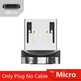 Essager 540 Rotate 3A Fast Charging Magnetic Cable Micro USB Type C Cable For iPhone Xiaomi Magnet Charger Phone Data Wire Cord (Color: Only Micro Plug, Length: 2m)