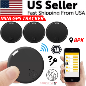 Bluetooth Mini GPS Tracking Air Key Tag Child Pet Finder Tracker Location Device (Pack: 8 Pack)