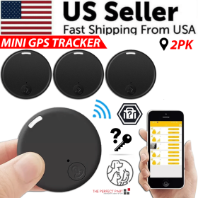 Bluetooth Mini GPS Tracking Air Key Tag Child Pet Finder Tracker Location Device (Pack: 2 Pack)
