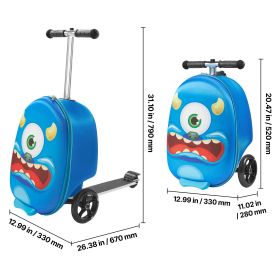Ride-on Luggage, 20 L Capacity, 20 Inches Kids Scooter Suitcase with Flash PU Wheels, Adjustable Handle & TPR Non-Slip Grip (Default: Default)
