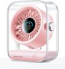 Rechargeable USB Desk Fan, Quiet Table Fan with Turbo Airflow, 100 Speeds, Digital Display, 90° Rotating