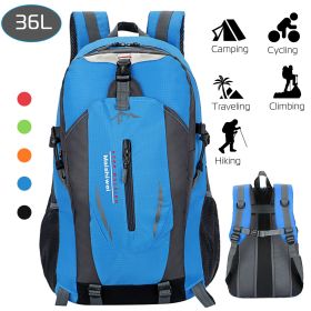 36L Travel Backpack Waterproof Hiking Daypack with Multiple Compartments and Pockets, Nylon Backpack for Camping (Color: Blue)