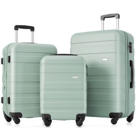 Luggage Sets New Model ABS Hardshell 3pcs Clearance Luggage Hardside Lightweight Durable Suitcase sets Spinner Wheels Suitcase with TSA Lock 20''24''2 (Color: as Pic)
